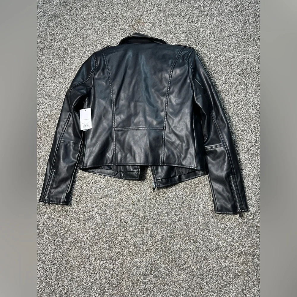 NWT Nine West Faux-Leather Moto Jacket Size XS - Picture 6 of 9